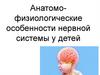 Анатомо- физиологические особенности нервной системы у детей