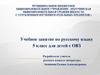 Учебное занятие по русскому языку 5 класс для детей с ОВЗ