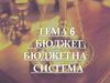 Бюджет. Бюджетна система