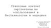 Стволовые клетки: перспективы их использования в биотехнологии и медицине