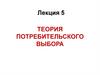 Теория потребительского выбора. Лекция 5
