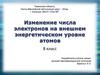 Изменение числа электронов на внешнем энергетическом уровне атомов