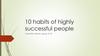 10 habits of highly successful people