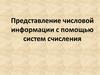 Представление числовой информации с помощью систем счисления