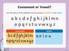 Consonant or Vowel?