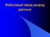 Файловый ввод-вывод данных