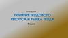 Понятия трудового ресурса и рынка труда. 8 класс