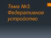 Федеративное устройство. Тема №3