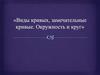 Виды кривых, замечательные кривые. Окружность и круг