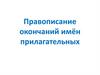 Правописание окончаний имён прилагательных. Чистописание