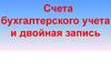 Счета бухгалтерского учета и двойная запись