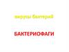 Вирусы бактерий. Бактериофаги