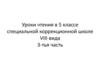 Уроки чтения в 5 классе специальной коррекционной школе VIII вида. 3-тья часть. "Сказка о мертвой царевне и о семи богатырях"