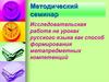 Исследовательская работа на уроках русского языка как способ формирования метапредметных компетенций