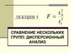 Сравнение нескольких групп: дисперсионный анализ. Лекция 5