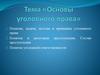 Основы уголовного права