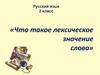 Что такое лексическое значение слова. Урок русского языка. 2 класс