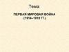 Первая мировая война (1914–1918 гг.)