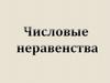 Числовые неравенства