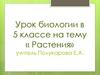 Растения. 5 класс