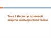 Институт правовой защиты коммерческой тайны