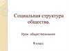 Социальная структура общества. Урок обществознания. 9 класс