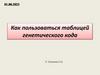 Как пользоваться таблицей генетического кода