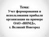 Учет формирования и использования прибыли организации на примере ОАО «ВНМД», г. Великий Новгород