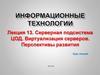 Серверная подсистема ЦОД. Виртуализация серверов. Перспективы развития. Лекция 13