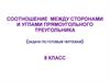 Соотношение между сторонами и углами прямоугольного треугольника (задачи по готовым чертежам). 8 класс