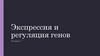 Экспрессия и регуляция генов. Лекция 7