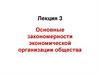 Основные закономерности экономической организации общества. Лекция 3