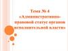 Административно-правовой статус органов исполнительной власти