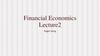 Financial Economics. Lecture 2