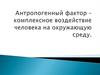 Антропогенный фактор - комплексное воздействие человека на окружающую среду