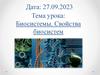 Биосистемы. Свойства биосистем