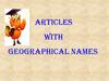 Articles with Geographical Names