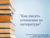 Как писать сочинение по литературе?