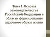 Основы законодательства Российской Федерации в области формирования здорового образа жизни