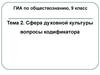 Сфера духовной культуры 2 раздел кодификатора