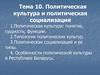 Политическая культура и политическая социализация