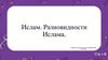 Ислам. Разновидности Ислама