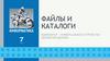 Файлы и каталоги. Компьютер - универсальное устройство обработки данных. Информатика. 7 класс