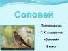 Тест по сказке Г.Х. Андерсена «Соловей». 5 класс