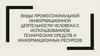 Виды профессиональной информационной деятельности человека с использованием технических средств и информационных ресурсов