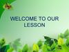 Welcome to our lesson