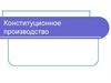Конституционное производство. Судопроизводство в Конституционном суде