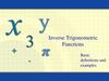 Inverse Trigonometric Functions Inverse Trigonometric Functions