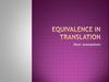 Equivalence in translation