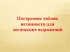 Построение таблиц истинности для логических выражений